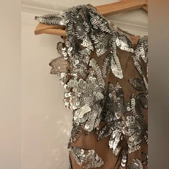 NWOT BRONX AND BANCO Violet Maxi Dress in Dark Silver, wedding guest dress - Picture 7 of 16